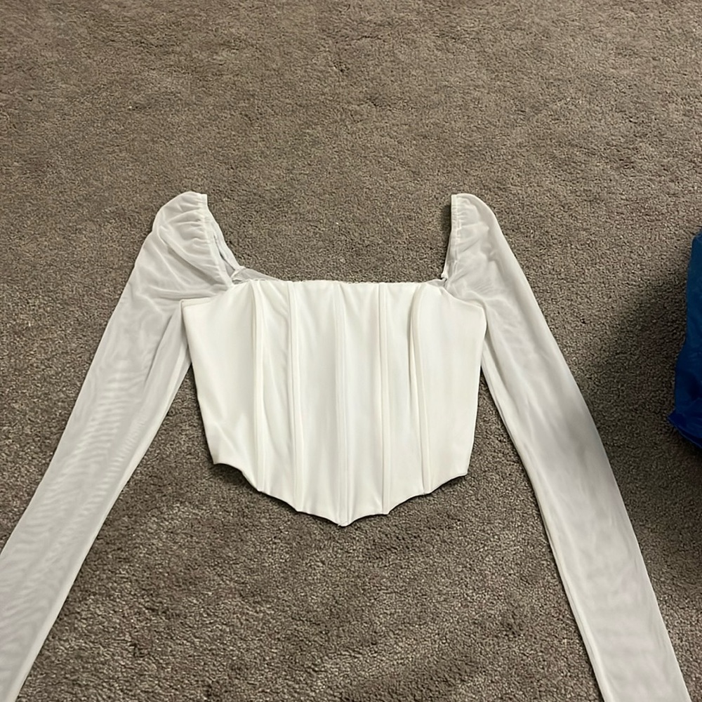BEVERLY LONG SLEEVE TOP WHITE ECO